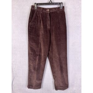 LL Bean Corduroy Pants Women's Size 8 Regular Standard Fit/ Brown Stretch